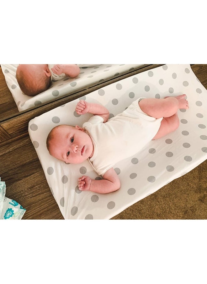 Changing Pad Cover – Premium Baby Changing Pad Covers 4 Pack – Boy or Girl Changing Pad Cover – Pure Jersey Knit Machine Washable Grey and White Changing Table Cover – Diaper Changing Pad Cover Sheets