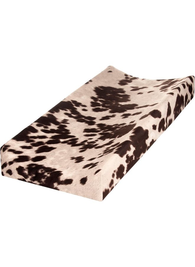 Sweet Potatoes Western Cowboy Changing Pad Cover Super Soft Brown Cowhide