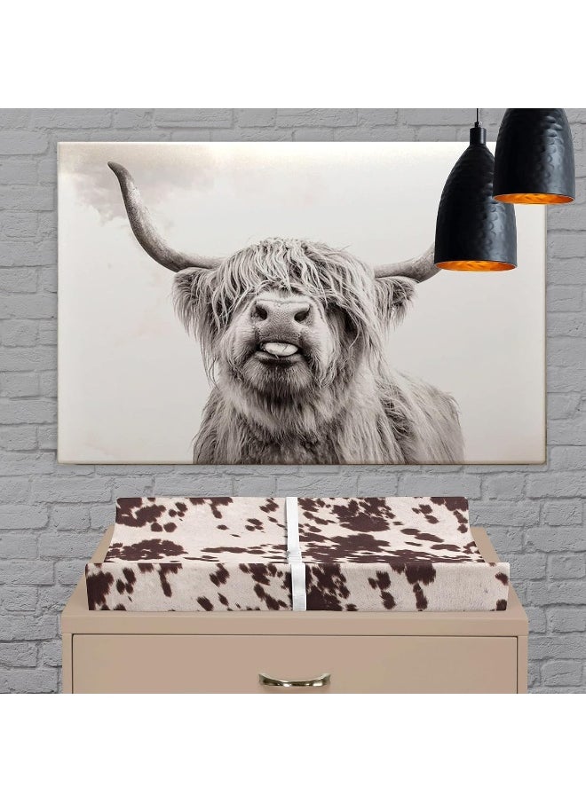 Sweet Potatoes Western Cowboy Changing Pad Cover Super Soft Brown Cowhide