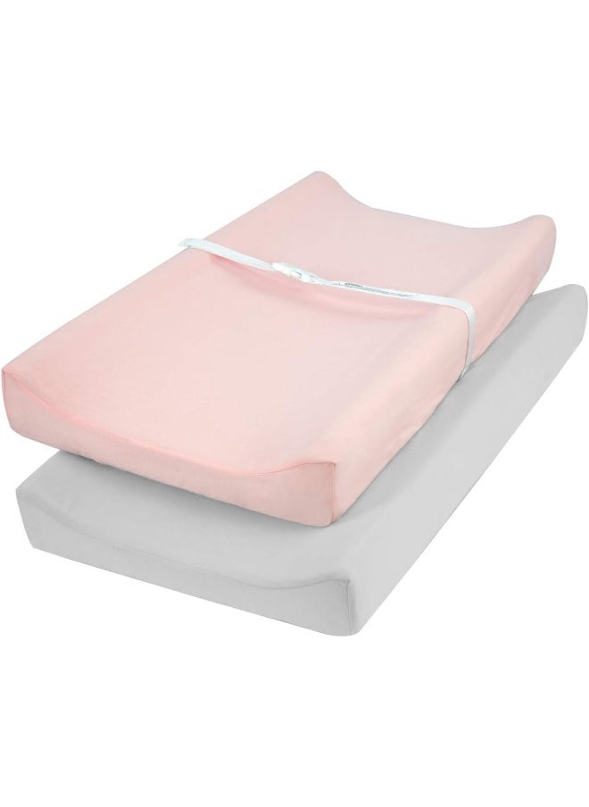 TILLYOU Changing Pad Cover Set in Soft Jersey Material Diaper Changing Table Sheets