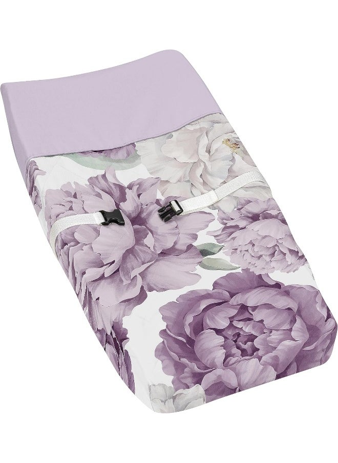 Lavender Purple Boho Shabby Chic Floral Girl Baby Changing Pad Cover Infant Newborn Diaper Table Change Mat Sheet Lilac Violet Ivory Bohemian Vintage Garden Watercolor Flower Nature