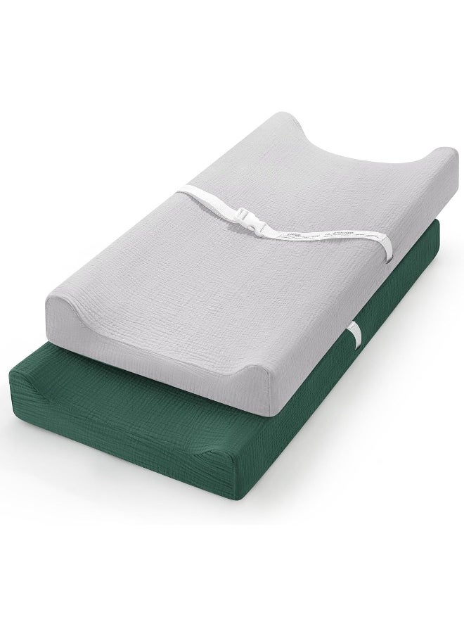 Pro Goleem Muslin Changing Pad Covers (Grey＆Green)