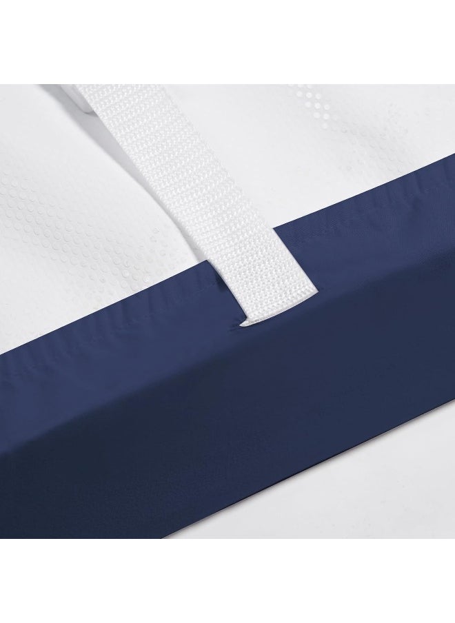 PHF Baby Changing Pad Covers for Boys Girls, 2 Pack Ultra Soft Breathable Microfiber Changing Pad Table Sheets for Most Baby Changing Pads, Light Grey & Navy