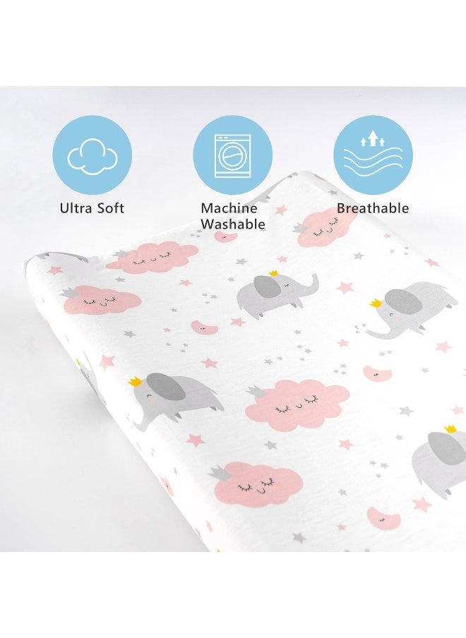 TILLYOU Changing Pad Cover Set in Soft Jersey Material - Fits 32