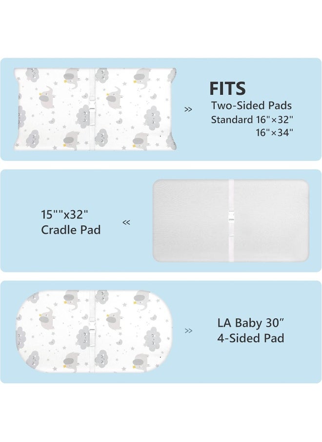 TILLYOU Changing Pad Cover Set in Soft Jersey Material - Fits 32