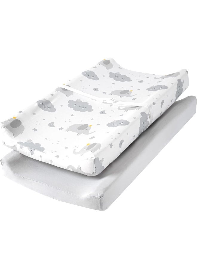 TILLYOU Changing Pad Cover Set in Soft Jersey Material - Fits 32