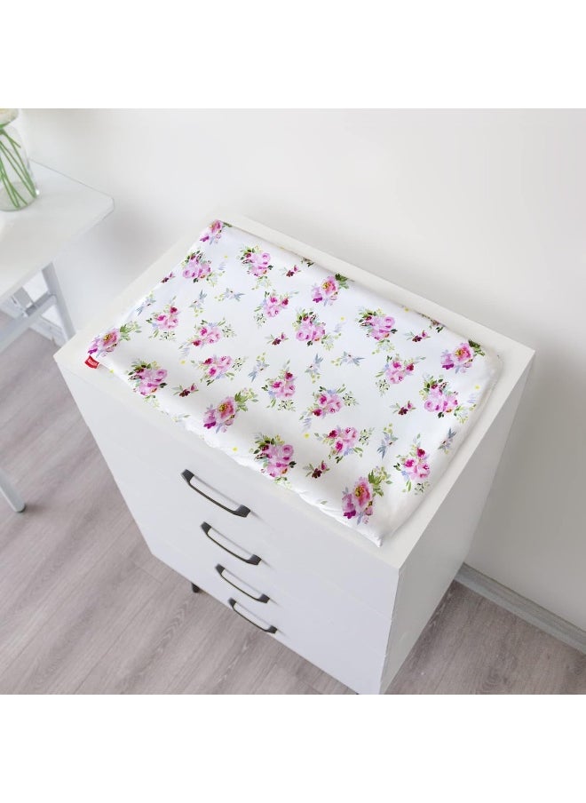 Moonsea Changing Pad Cover for Girls 2 Pack, Lovely Print Soft Diaper Change Table Sheets, Fit 32