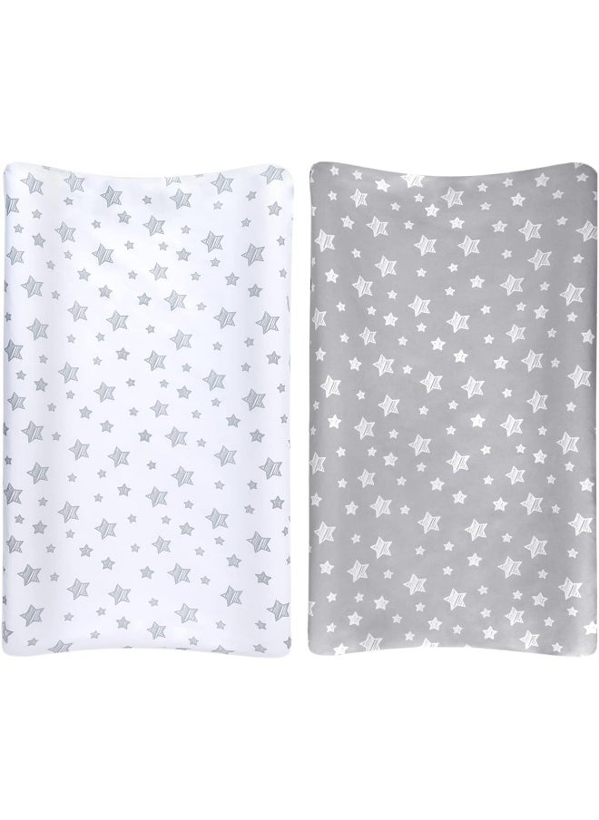 Moonsea Changing Pad Cover for Boys 4 Pack, Lovely Print Soft Unisex Diaper Change Table Sheets, Fit 32