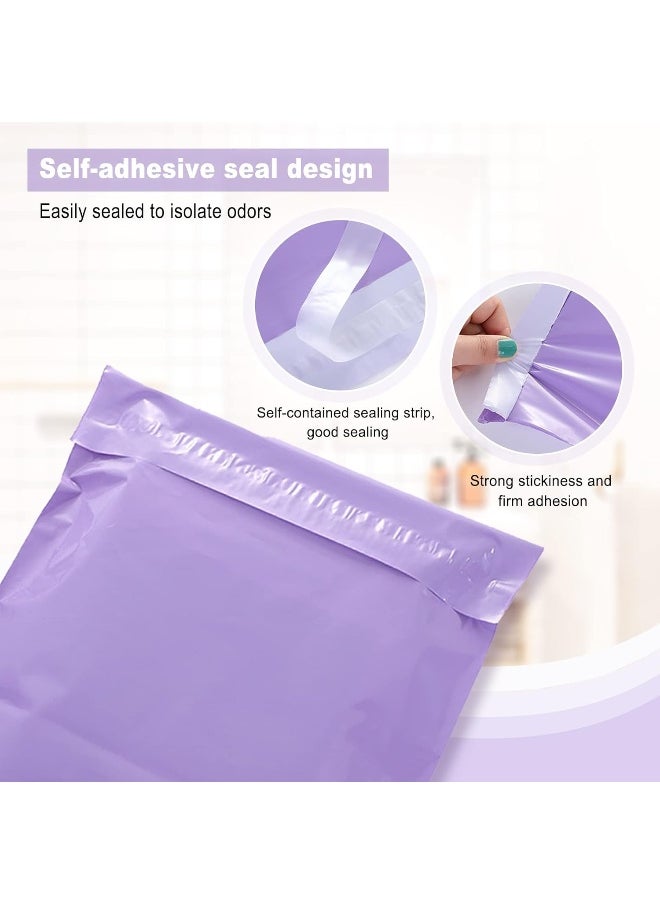Hipruict Adult Diaper Disposal Bags, Set of 100 Dirty Diaper Bags Disposable, Self-adhesive Seal, Waterproof and Leak-proof, Discreetly Hide Personal Elderly Diapers, Seal Odor, Purple