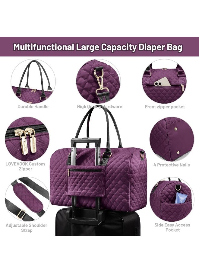 LOVEVOOK Diaper Bag Tote 5Pcs Set, Diaper Changing Bags