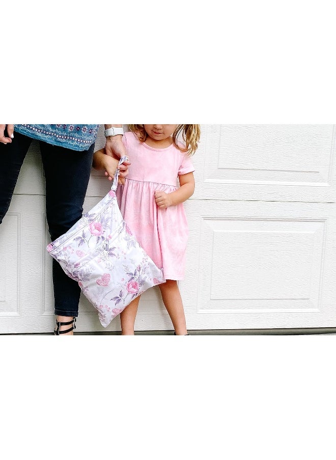 ALVABABY 3pcs Baby Cloth Diaper Wet Dry Bags Waterproof Reusable with Two Pockets