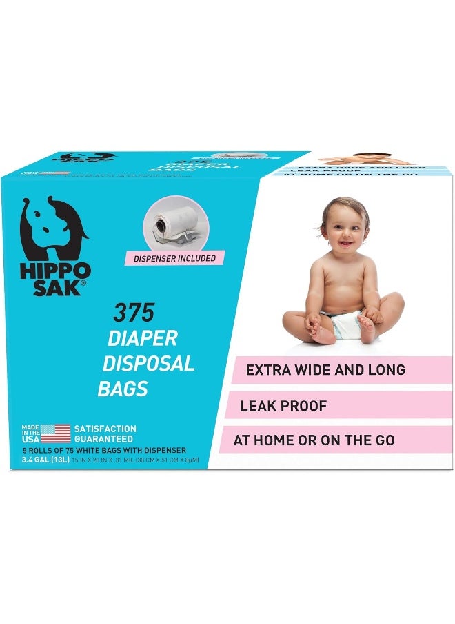 Hippo Sak Antibacterial Diaper Disposal Bags 375 Count
