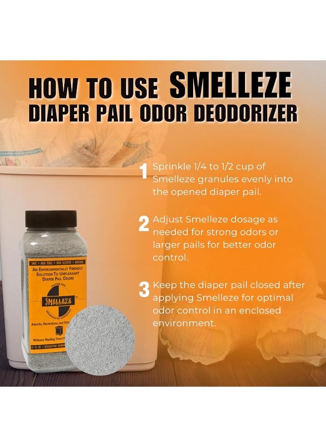 SMELLEZE Natural Diaper Pail Odor Control Deodorizer: 2 lb.