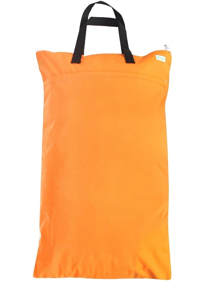 wegreeco Reusable Hanging Wet Dry Cloth Diaper Bag (2 Pack, Orange, Fox)
