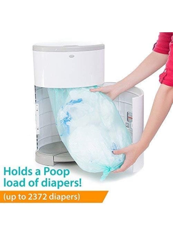 jasclair- Diaper Refill Liners - Compatible With Dekor Plus Refill - Disposable Diaper Pail Liners Hold Up To 2372 Diapers - Natural Bamboo Charcoal Smell Eliminator Bags-4 Count (Pack Of 1)