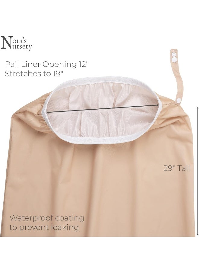 Nora's Nursery Pail Liner for Cloth Diapers - Reusable and Washable - Fits all Standard Diaper Pails - Waterproof Pail Liner with Strap for Diaper Pails, Laundry & Kitchen Garbage Cans