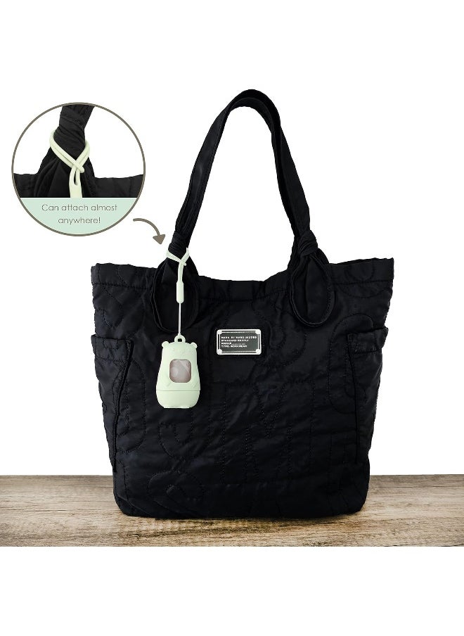 Moodie Teddy Bear Diaper Bag Dispenser | Diaper Bag on the Go Dispenser w/Silicon Strap | 15 LAVENDER SCENTED Diaper Disposal Bags per Roll | Diaper bag essential items (SAGE GREEN)