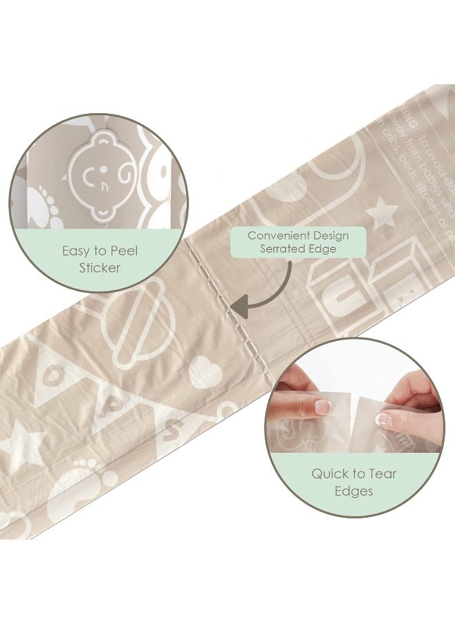Moodie Teddy Bear Diaper Bag Dispenser | Diaper Bag on the Go Dispenser w/Silicon Strap | 15 LAVENDER SCENTED Diaper Disposal Bags per Roll | Diaper bag essential items (SAGE GREEN)