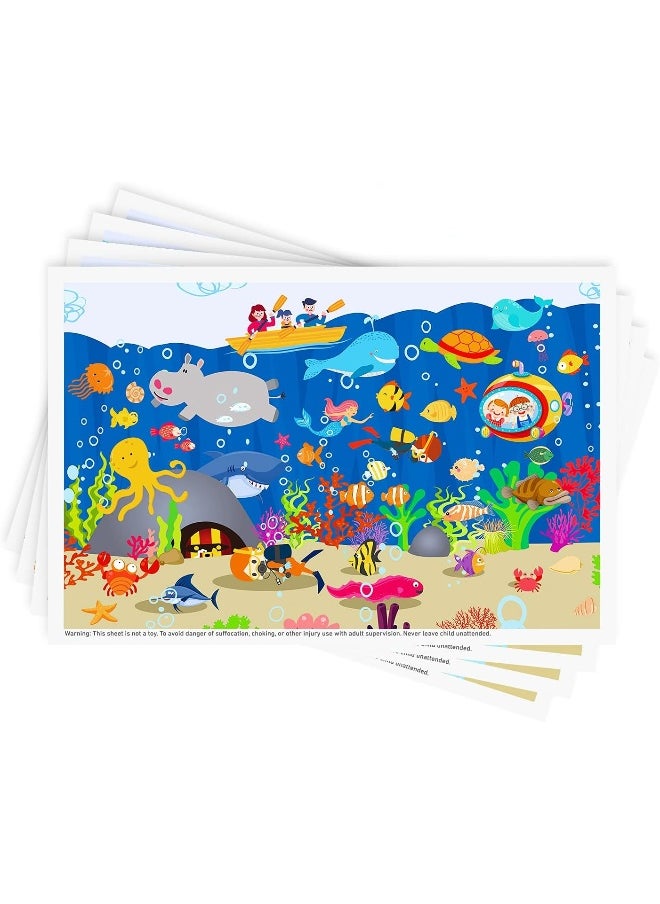 Babebay Disposable Stick-on Placemats 40 Pack for Baby & Kids, Restaurant Table Mats 12