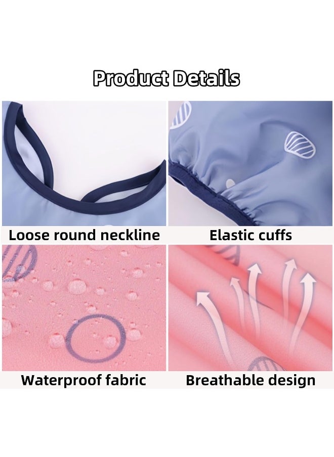 Coverall Baby Feeding Bib for Eating, Long Sleeves Bib Attaches to Highchair and Table, Anti-Dirty Weaning Bibs, Toddler Wipe Clean Waterproof for Baby Self-feeding