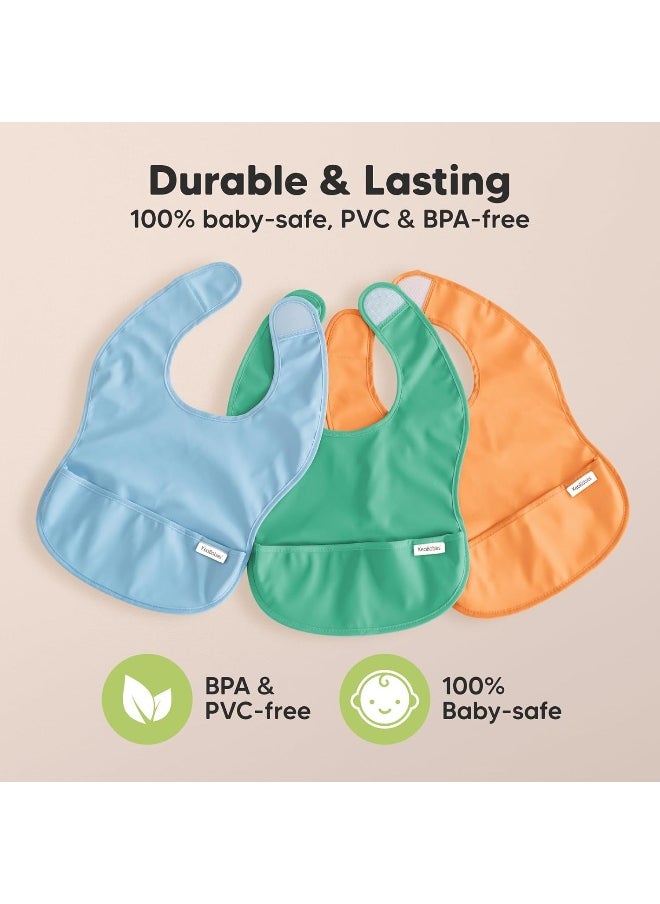 KeaBabies 3-Pack Waterproof Baby Bibs for Eating