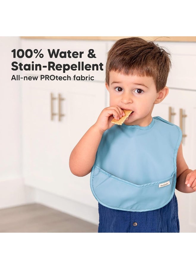 KeaBabies 3-Pack Waterproof Baby Bibs for Eating