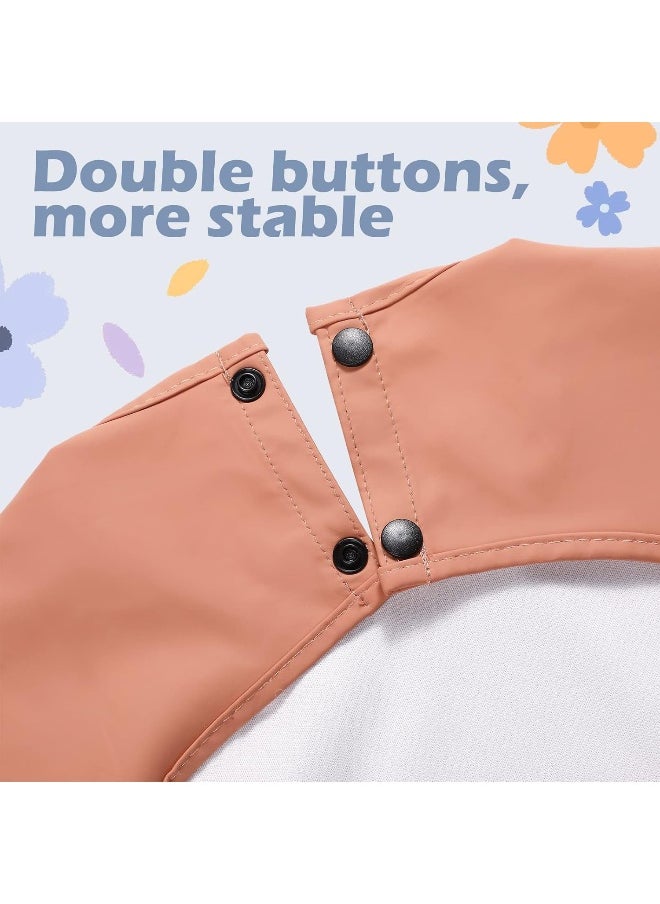 JaGely 4 Pack Long Sleeve Baby Bibs Waterproof Long Sleeved Bib Baby Eating Smock Bib Feeding Shirt Bib with Food Catcher