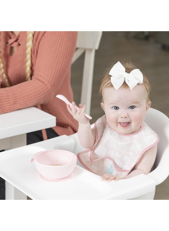Bumkins Starter Bib, Baby Bib Infant, Waterproof Fabric, Fits Infants and Babies 3-9 Months - Floral & Lace (2-Pack)