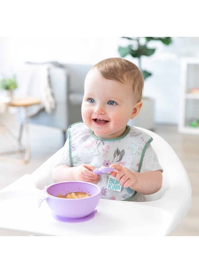 Bumkins Starter Bib, Baby Bib Infant, Waterproof Fabric, Fits Infants and Babies 3-9 Months - Floral & Lace (2-Pack)