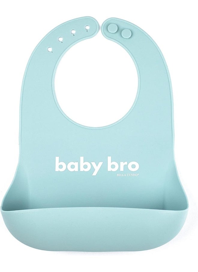 BELLA TUNNO Wonder Bib - Adjustable Silicone Baby Bibs for Boys, Durable and Waterproof BPA Free Silicone, Baby Bro (WB223)