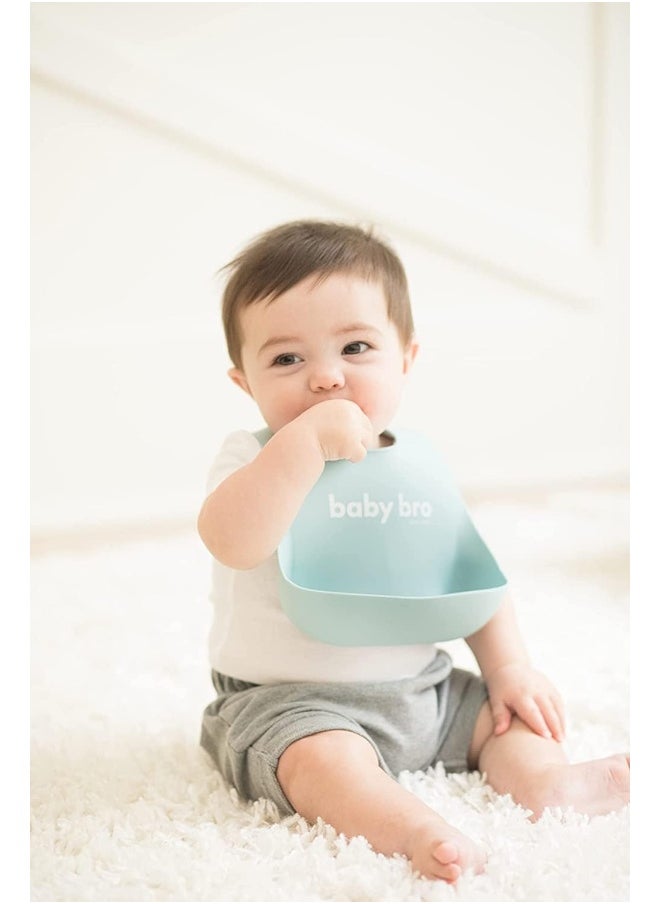 BELLA TUNNO Wonder Bib - Adjustable Silicone Baby Bibs for Boys, Durable and Waterproof BPA Free Silicone, Baby Bro (WB223)