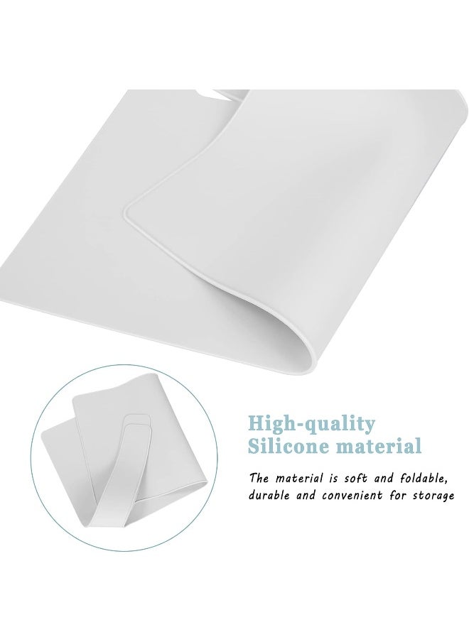 Lomgwumy High Chair Placemat, Long Lasting High Chair Placemat Silicone, Clean and Hygienic, Suitable for IKEA Antilop Highchai, for Toddlers and Babies (White)