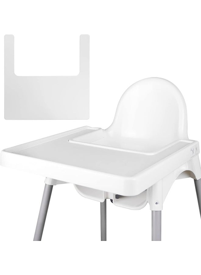 Lomgwumy High Chair Placemat, Long Lasting High Chair Placemat Silicone, Clean and Hygienic, Suitable for IKEA Antilop Highchai, for Toddlers and Babies (White)