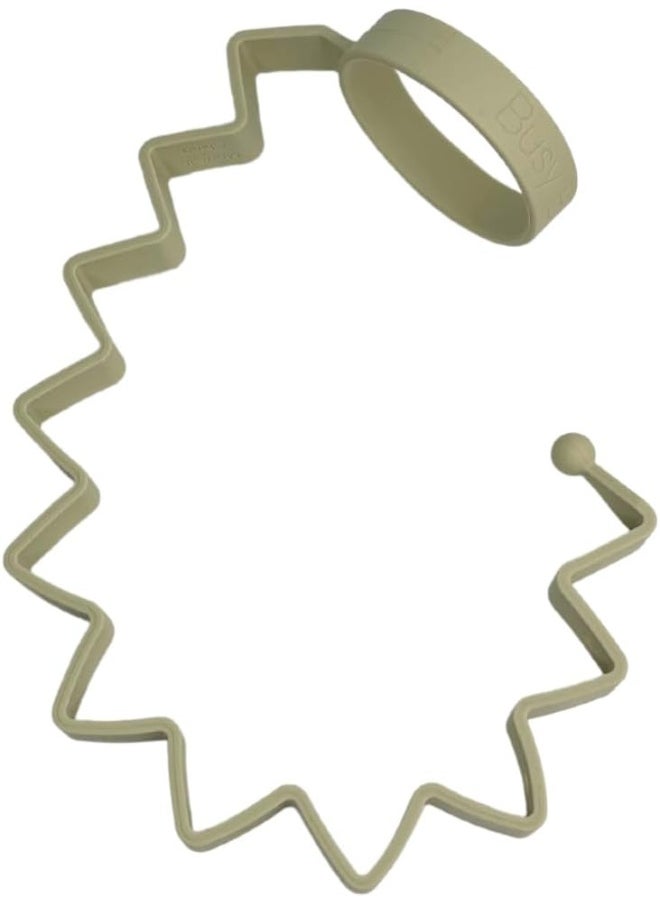 Busy Baby Bottle Bungee - Sippy Cup Strap - Keep Bottles and Sippy Cups Off The Floor - Great for Babies, Toddlers and Kids - Food Grade Silicone - Dishwasher Safe - Tan