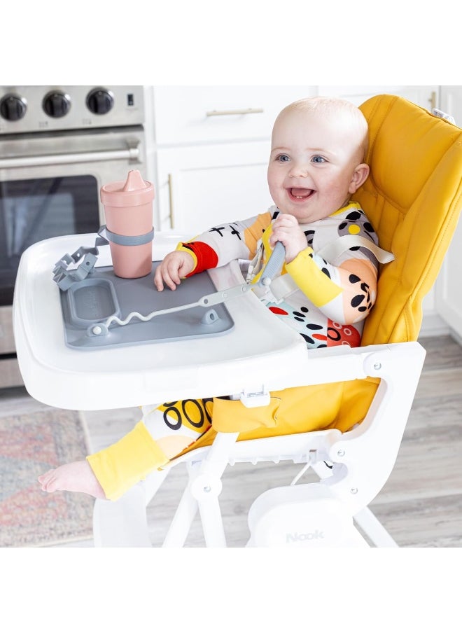 Busy Baby Bottle Bungee - Sippy Cup Strap - Keep Bottles and Sippy Cups Off The Floor - Great for Babies, Toddlers and Kids - Food Grade Silicone - Dishwasher Safe - Tan