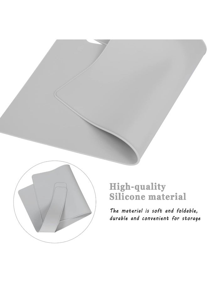 Lomgwumy High Chair Placemat, Durable High Chair Placemat Silicone, Clean and Hygienic, Suitable for IKEA Antilop Highchai, for Toddlers and Babies (Light Gray)