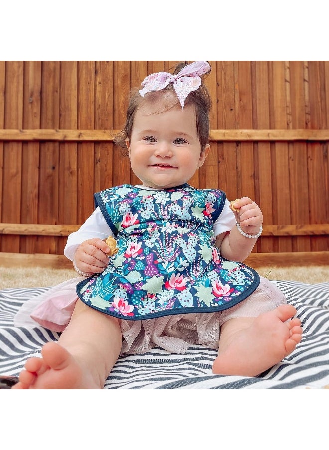 BapronBaby Desert Floral Bapron - Soft Waterproof Stain Resistant Bib - Machine Washable - 6m - 5yr - (Sz Baby/Toddler 6m-3T)