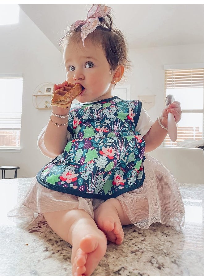 BapronBaby Desert Floral Bapron - Soft Waterproof Stain Resistant Bib - Machine Washable - 6m - 5yr - (Sz Baby/Toddler 6m-3T)