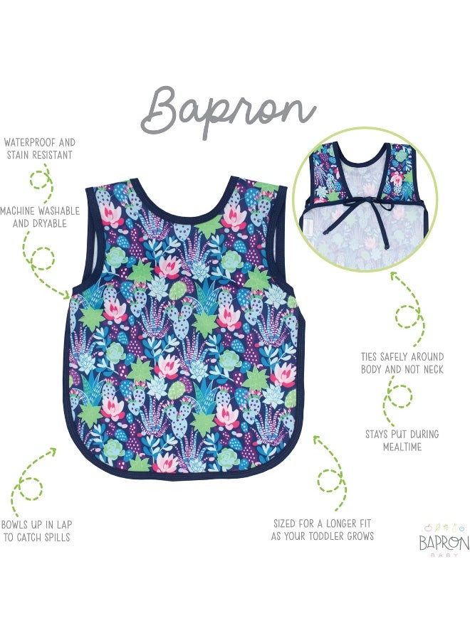 BapronBaby Desert Floral Bapron - Soft Waterproof Stain Resistant Bib - Machine Washable - 6m - 5yr - (Sz Baby/Toddler 6m-3T)
