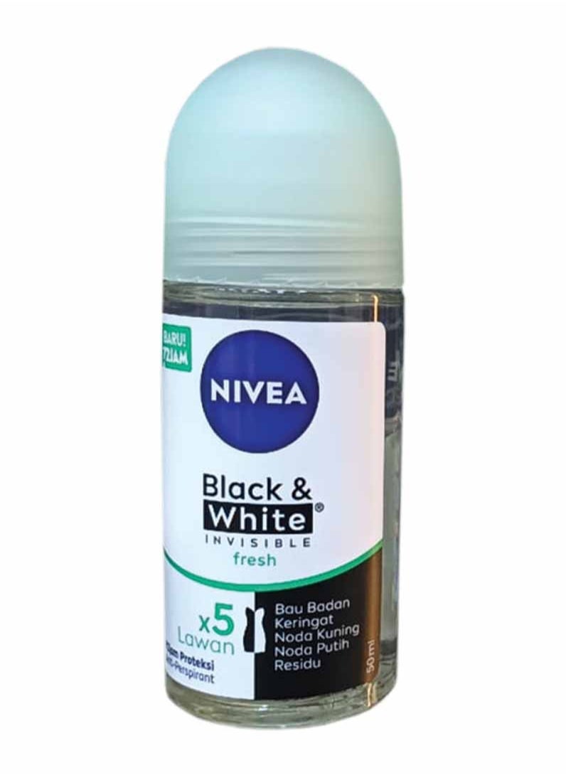 Black & White Invisible Fresh Deodorant Roll on 50ml