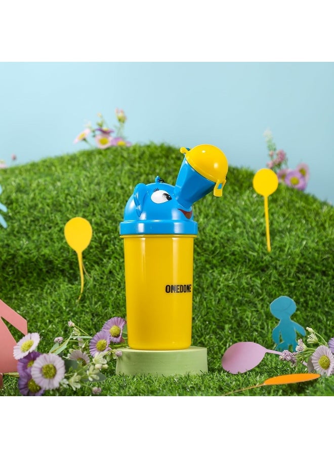 ONEDONE Portable Urinal for Kids 17 OZ Pee Bottle with Clean Brush Travel Urinal for Kids Baby Child Pee Cup for Boys Emergency Toilet for Camping Car Travel and Kid Potty Training