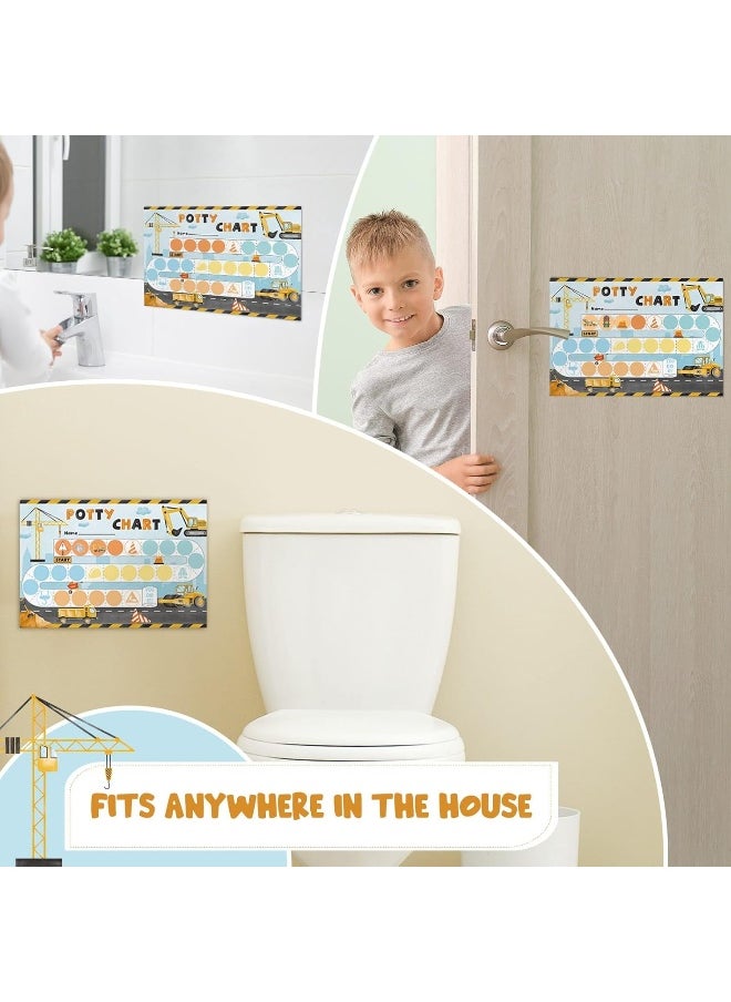WERNNSAI Potty Training Chart - Construction Toilet Training Reward Chart with 270 Potty Training Stickers Crown Sticker Chart for Girls Toddler Kids Potty Training for Ideal Gift Birthday