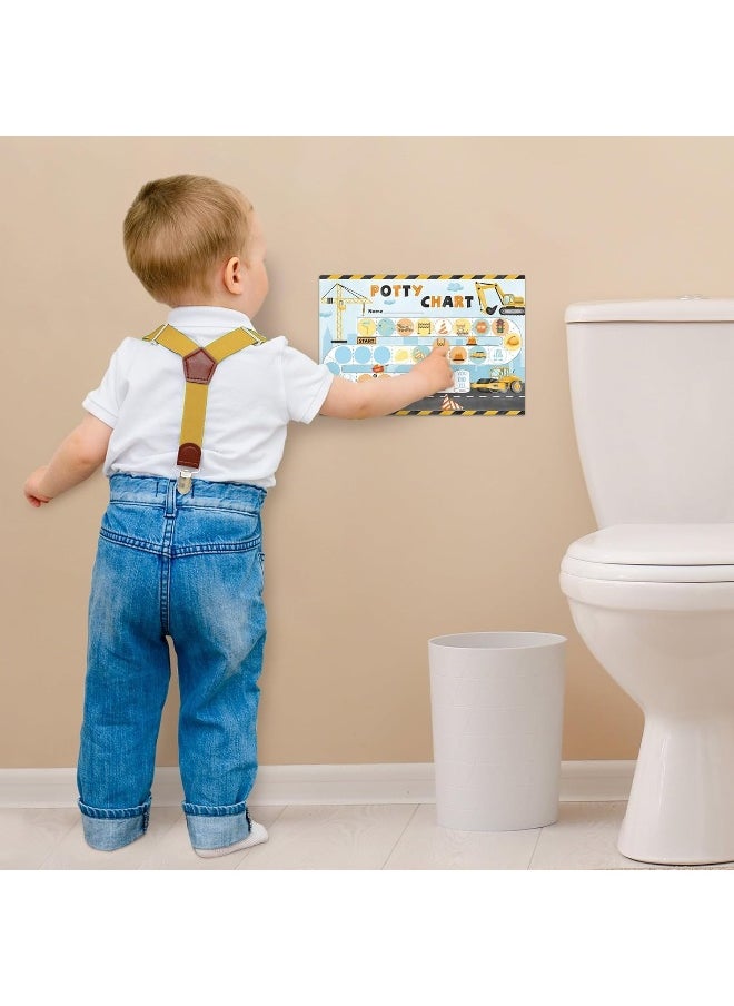 WERNNSAI Potty Training Chart - Construction Toilet Training Reward Chart with 270 Potty Training Stickers Crown Sticker Chart for Girls Toddler Kids Potty Training for Ideal Gift Birthday