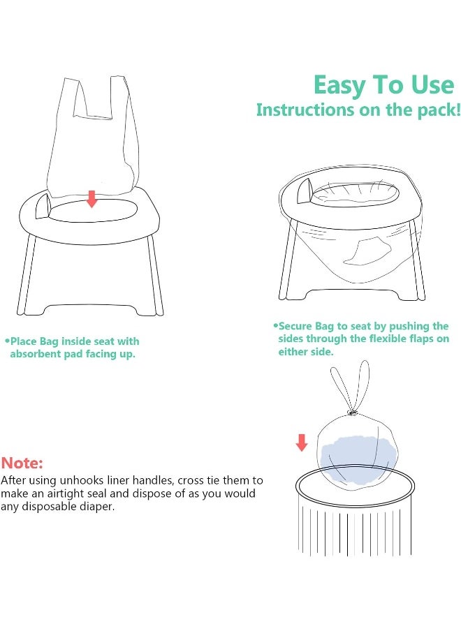 sundee Potty Chair Liners, Portable Disposable Potty Liner Bags for Universal Potty Training Toilet Seat, Toddler Outdoors Travel Baby Toilet Liners - 30 Pack