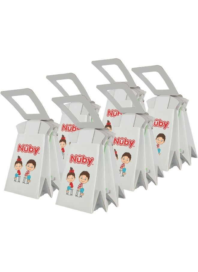 Nuby Disposable Travel Potty with Liner - Foldable and Portable Potty; Toddler Potty Essential for Camp, Trips, & Car Rides - Travel Potty for Toddler, 6 Pack