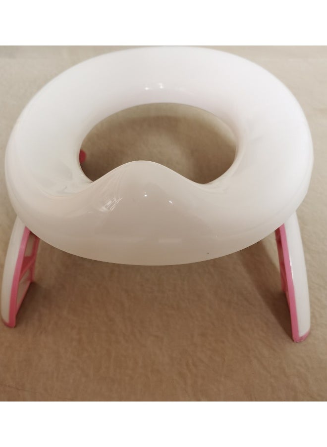 Portable Travel Potty Train Seat for Kids Potette Plus in White and Pink Color Ideal for Outdoors