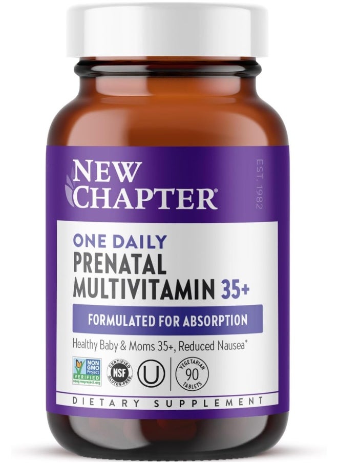 Prenatal Vitamins, One Daily Prenatal Multivitamin Age 35+ With Methylfolate + Choline For Healthy Mom & Baby - 90 Ct
