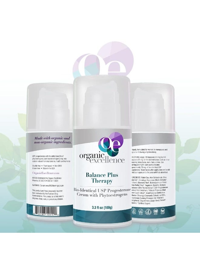 Balance Plus Therapy Bio-Identical Progesterone Cream With Phytoestrogens, 3 Ounce