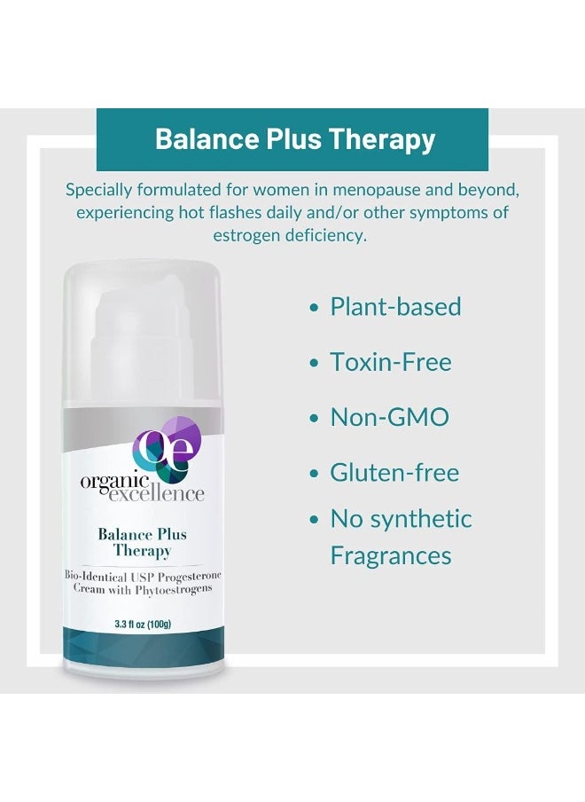 Balance Plus Therapy Bio-Identical Progesterone Cream With Phytoestrogens, 3 Ounce