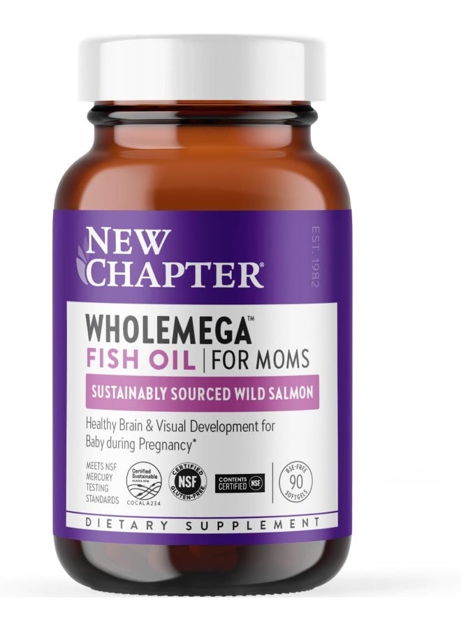 Prenatal Dha - Wholemega For Moms Fish Oil Supplement With Omega-3 + Vitamin D3 For Prenatal & Postnatal Support - 90 Ct Softgels 500Mg